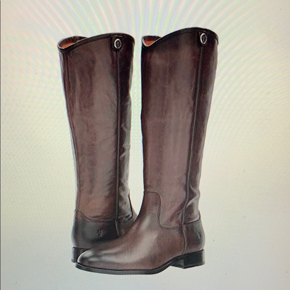 Frye brown leather Melissa button boots 8 VGUC